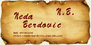 Neda Berdović vizit kartica